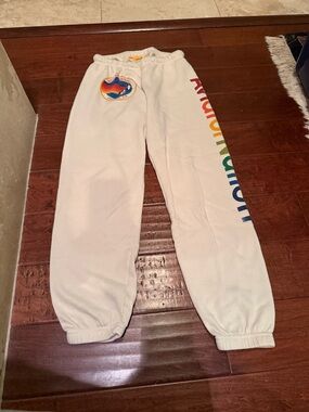 Aviator Nation Jogger Sweatpants Women’s Small Cream Drawstring